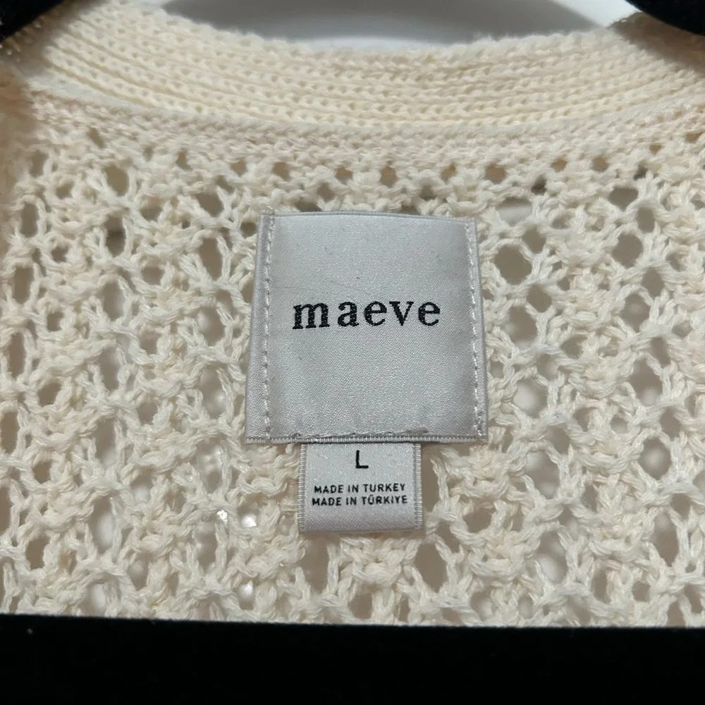 Maeve Anthropologie Knit Crochet Boho Festival Coastal Size Large - Picture 5 of 6